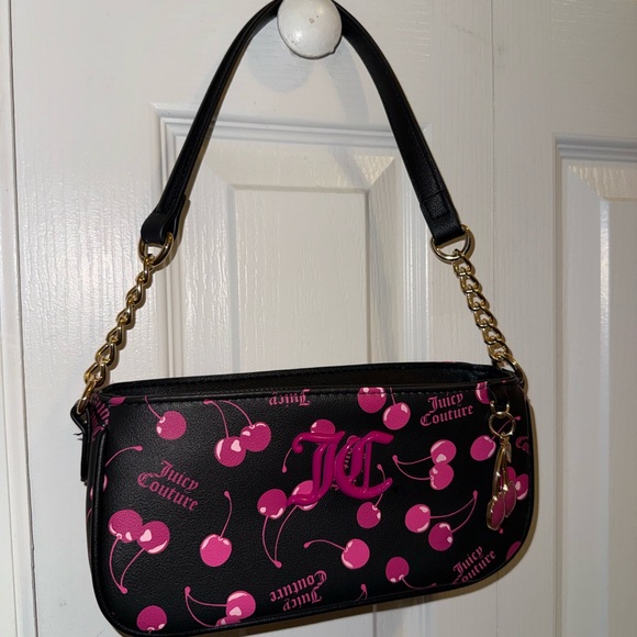 Juicy Couture Black and Pink Cherry Shoulder Bag - Picture 3 of 6